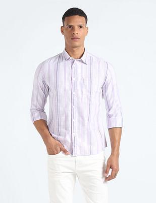 vertical stripe slim shirt