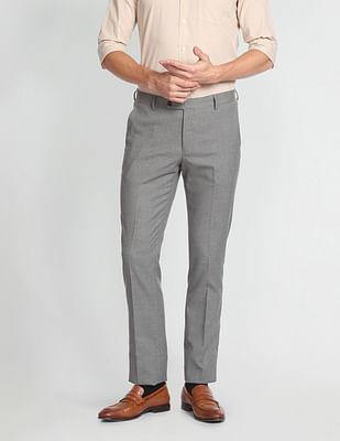 tailored regular fit dobby formal trousers