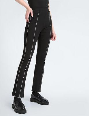 elasticized waist flared pants