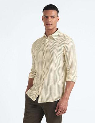 30's slub striped shirt