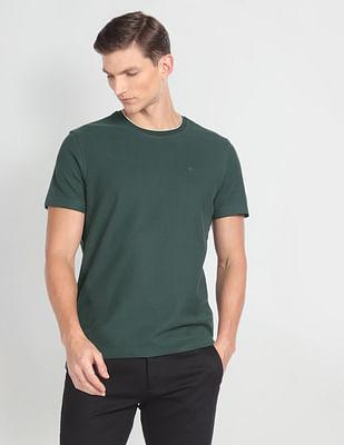 tipped neck textured premium t-shirt