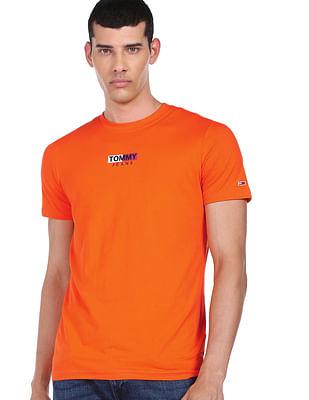 men orange vinyl entry flag slim fit t-shirt