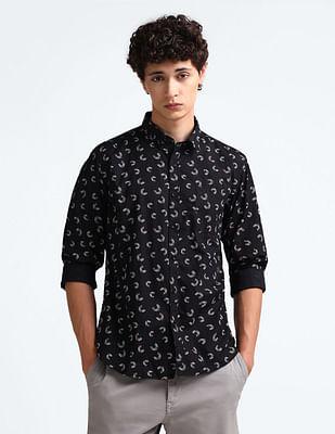 all-over print regular fit shirt