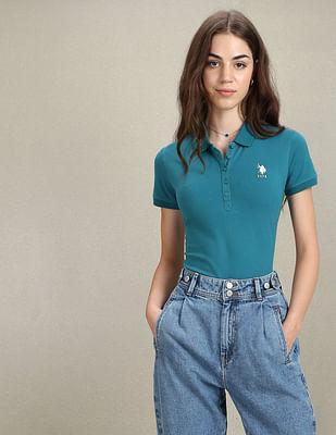 solid slim polo shirt