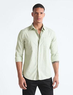 vertical stripe cotton shirt