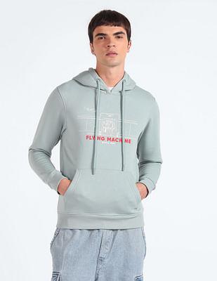 brand print hooded sweatshirt