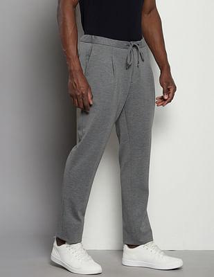 pleated front heathered trousers