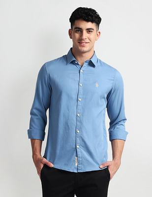 slim fit chambray shirt