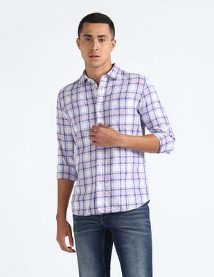 tartan check slim fit shirt