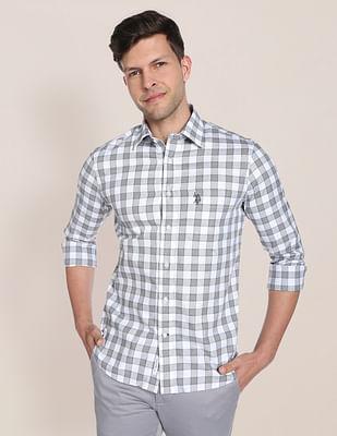 heathered tartan check shirt