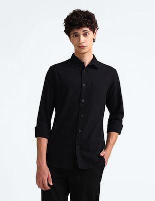 slim fit pure cotton shirt