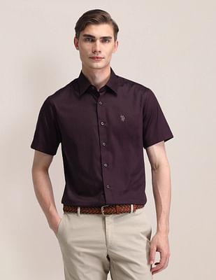 regular fit satin shirt