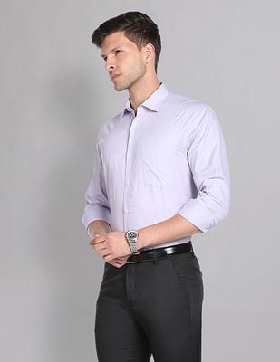 cutaway collar solid cotton formal shirt