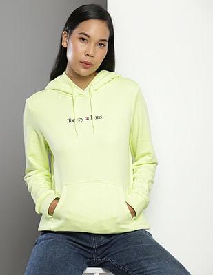 hooded linear logo sweatshirt