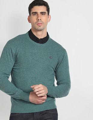 crew neck heathered sweater