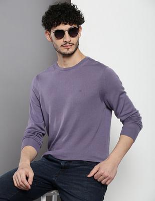 crew neck solid merino sweater