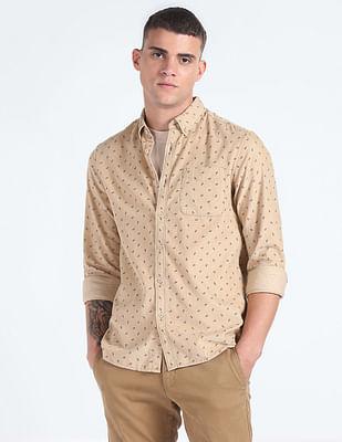 paisley print corduroy shirt