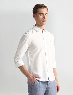 slim fit solid shirt