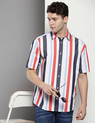 organic cotton vertical stripe shirt