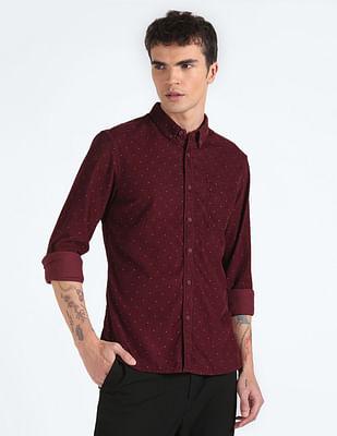 couduroy motif print shirt