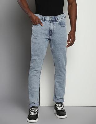 austin slim tapered acid wash jeans