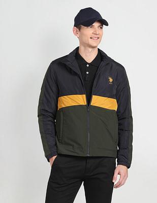 lightweight colour block jacket