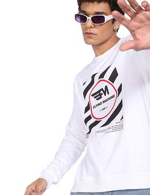 men white graphic print cotton sweatshirt