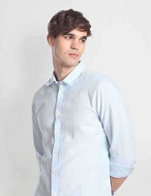 solid cotton linen shirt