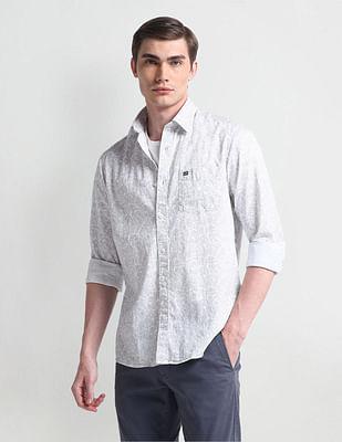 tropical print manhattan slim fit shirt