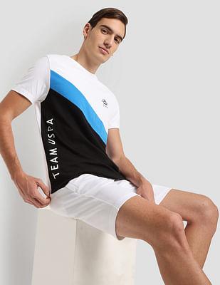 diagonal colour block active t-shirt