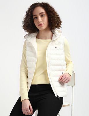 hooded sleeveless padded jacket