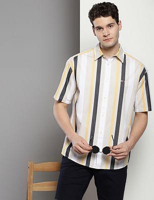 organic cotton vertical stripe shirt