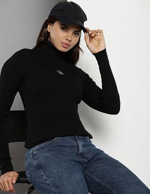 turtle neck solid sweater