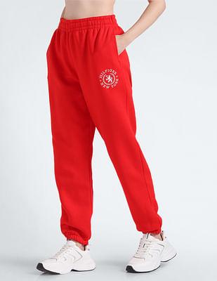 mid rise drawstring waist track pants