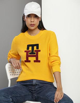 embroidered monogram cotton sweater