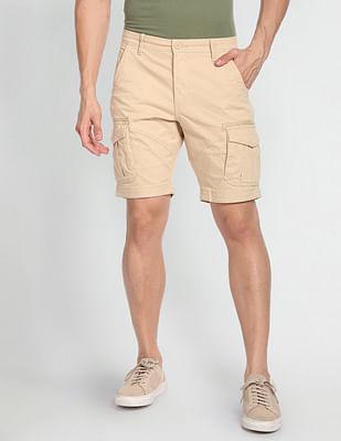 mid rise slim cargo shorts