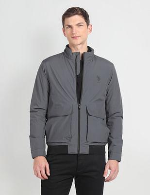 contrast hem lightweight jacket