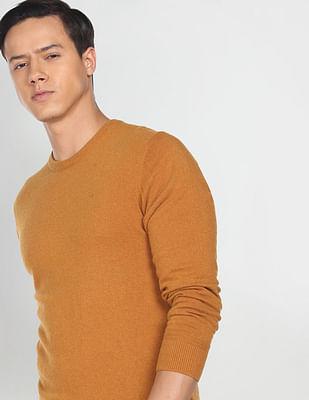 crew neck long sleeve solid sweater