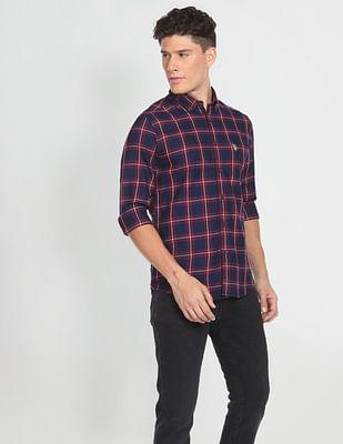 heathered tartan check shirt