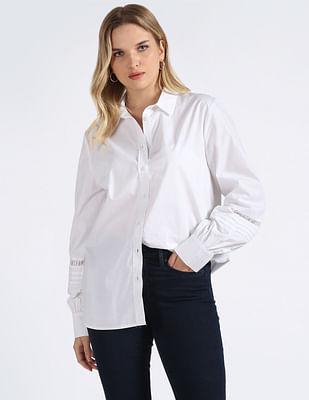 solid lace feminine shirt