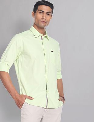 slim fit soladel uv stretch oxford casual shirt