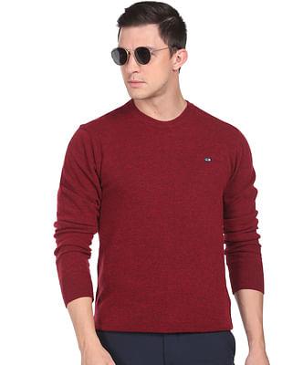 crew neck heathered sweater