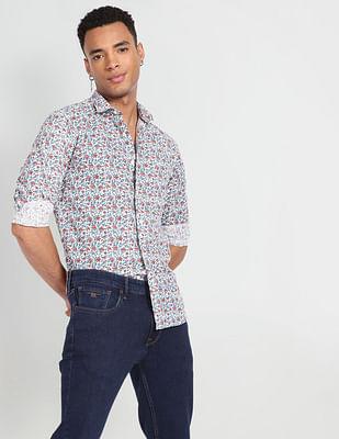 floral print slim fit shirt