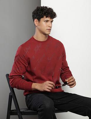 crew neck brand print sweatshirt