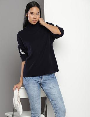 high neck wool sweater