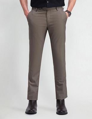 tapered fit mid rise trousers