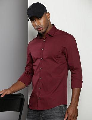 solid slim fit shirt