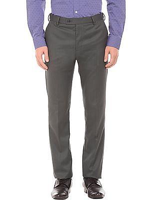 patterned tapered fit trousers