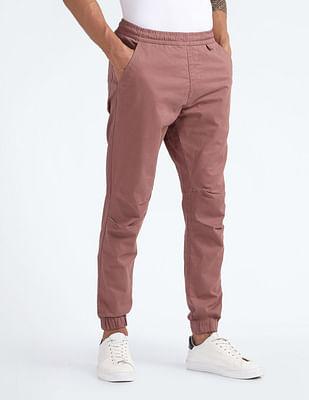 drawstring waist solid trousers