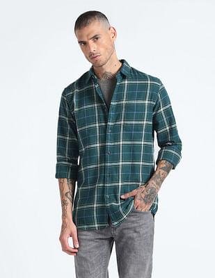 tartan check twill shirt